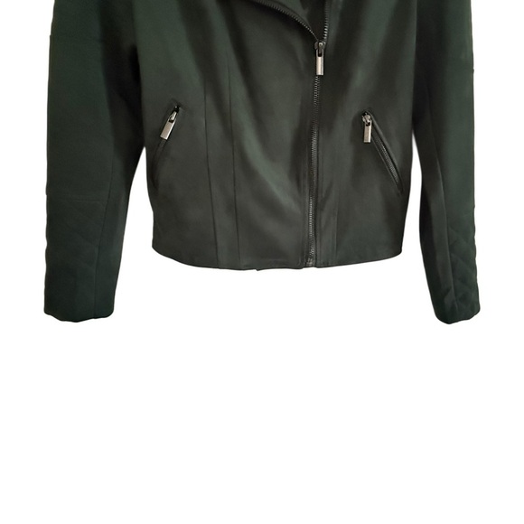 KUT from the Kluth Dawn Quilted Suede Moto Jacket Hunter Green Size Small - Picture 4 of 12